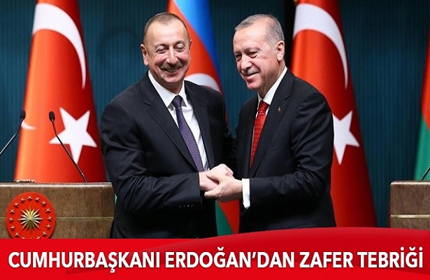 Cumhurbaşkanı Erdoğan Azerbaycan Cumhurbaşkanı Aliyev’i kutladı