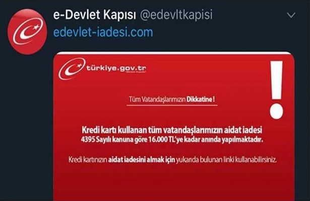 Dolandırıcılar sahte e-Devlet sitesi kurdu