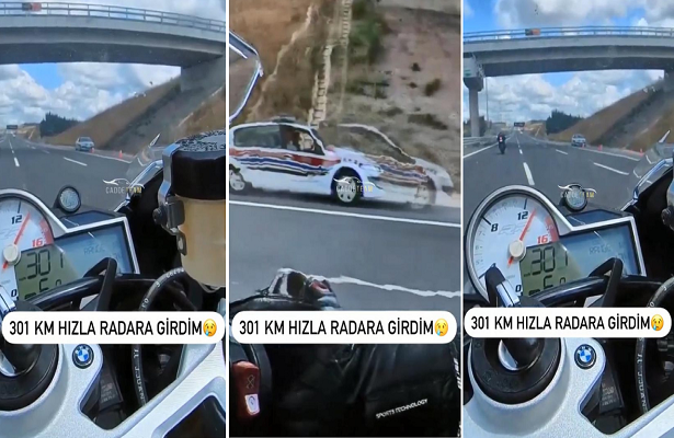 301 kilometre hızla radara girdi, 1339 lira ceza kesildi