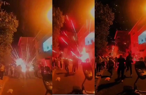 (Özel) Sancaktepe’de düğünde havai fişek bomba gibi patladı, davetliler kaçıştı