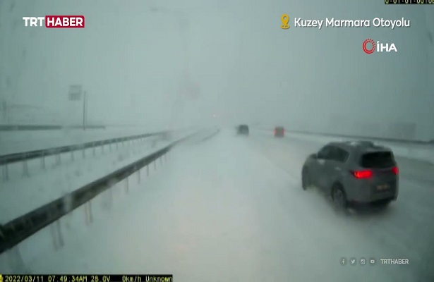 Kuzey Marmara Otoyolu’ndaki kaza kamerada