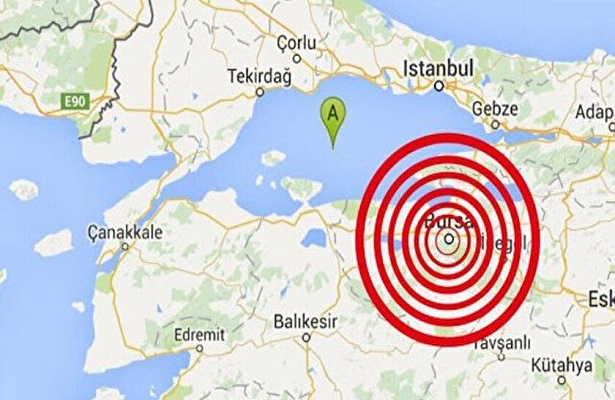 Bursa’da sabaha karşı 3,9 büyüklüğünde deprem!