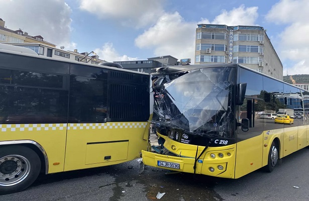 Ataşehir’de 2 İETT otobüsü birbirine girdi: 1 yaralı