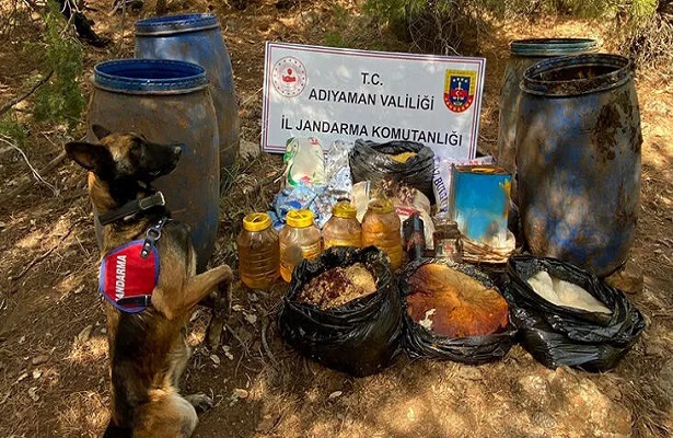 Adıyaman’da, PKK’lı teröristlere ait yaşam malzemesi ele geçirildi