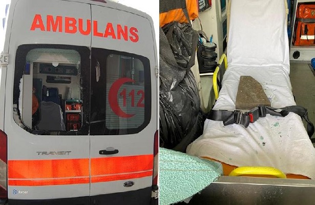 Diyarbakır’da hasta taşıyan ambulansa taşlı saldırı