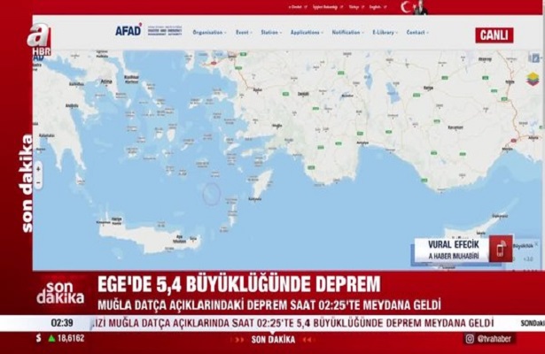 Ege’de 5 büyüklüğünde deprem