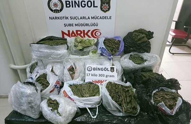 Bingöl’de 17 kilo esrar ele geçirildi: 1 kişi tutuklandı