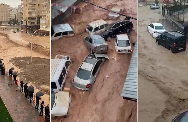 Şanlıurfa’yı sel vurdu: Caddeler göle döndü, otomobiller sürüklendi