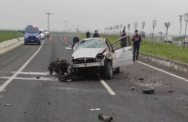 Tekirdağ’da feci kaza: Refüje çarpan otomobilin sürücüsü öldü!