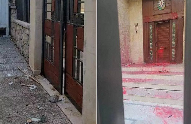 Ermenilerden Azerbaycan Büyükelçiliği’ne saldırı