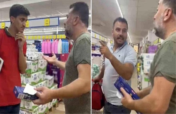 Oğluna makarna aldıran adam, fişi görünce deliye dönüp zincir marketi bastı: Siz hırsızsınız