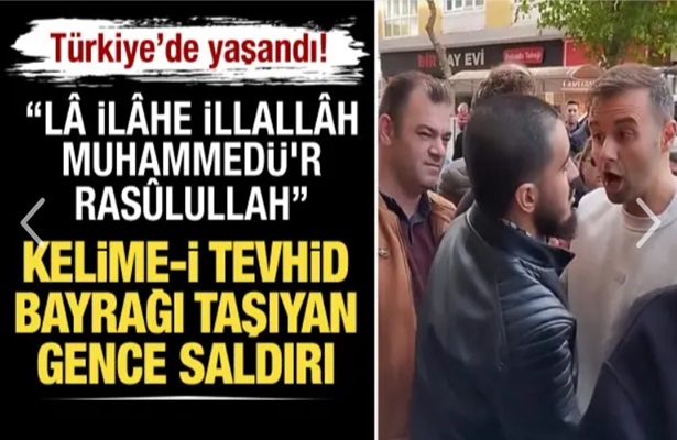 Eskişehir’de akılalmaz olay! Kelime-i Tevhid bayrağı taşıyan Müslüman genç saldırıya uğradı