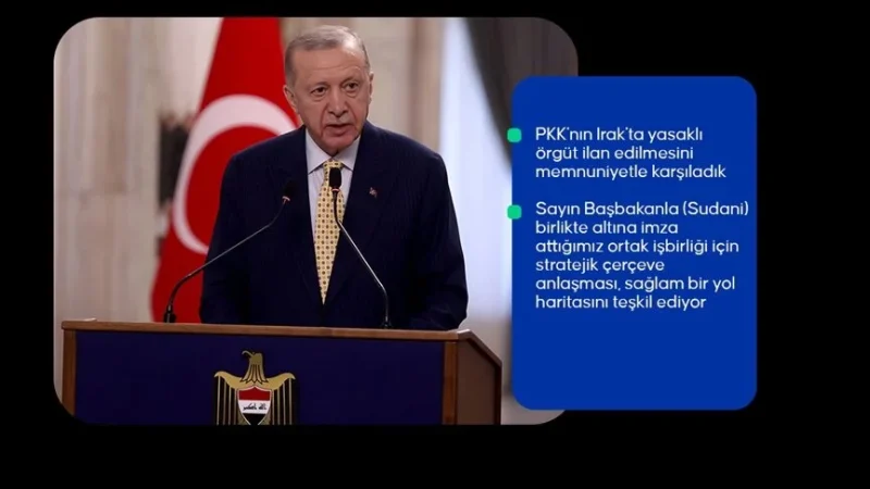 Cumhurbaşkanı Erdoğan: Irak ziyaretim ve anlaşmalar Türkiye-Irak münasebetlerinde yeni bir dönüm noktası teşkil edecek