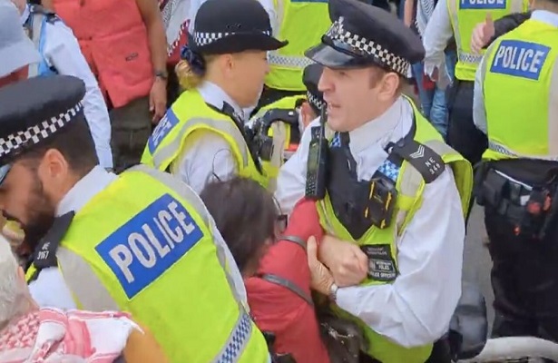 Londra’da Filistinli Yanlısı Gösteride Destekçilere Müdehale Edildi + video