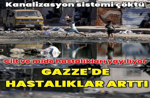 Gazze’de kanalizasyon sisteminin çökmesinin ardından sağlık problemleri arttı